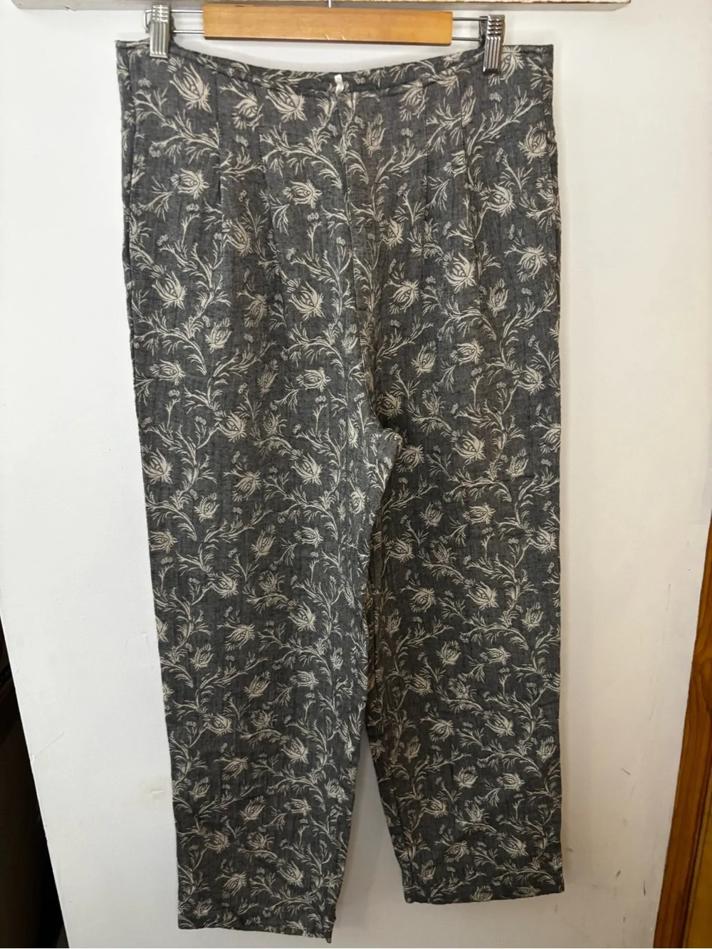 Anthropologie NWT Hello Nite Jacquard Botanical Cotton Quilted Pants